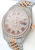 Rolex Datejust 12CTW Natural Diamond Stainless Steel White Rose